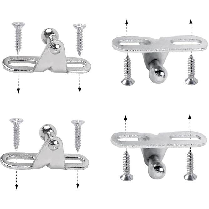 OTUAYAUTO YAQLS06 Угловые кронштейны крепления газовых упоров - Шаровая опора 10 мм с винтами (Пакет из 4)