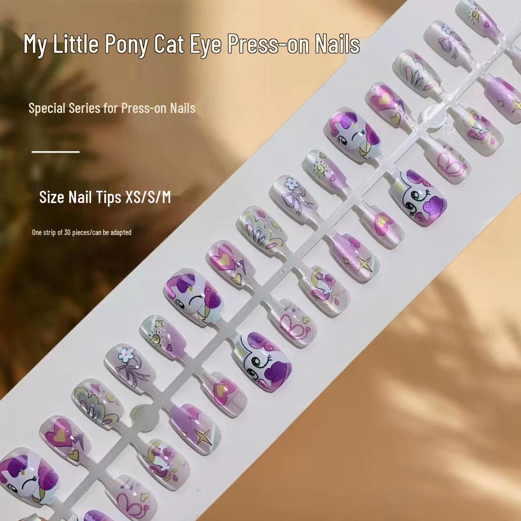 Spring Collection Cat Eye High-End Wearable Fake Nails - Pre-Made Temperament Nail Pieces 054-327