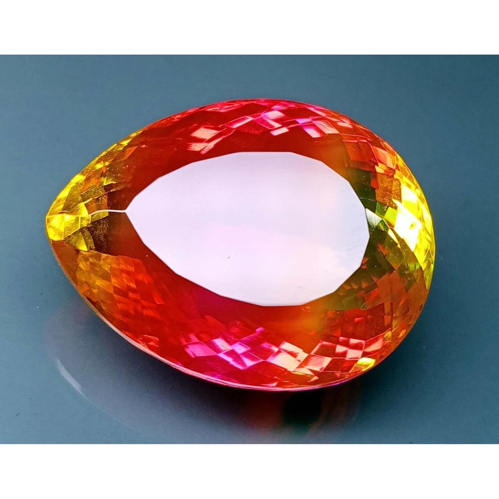 Bi-Color Tourmaline Natural 76-77 Ct Pear Cut Beautiful Certified Gemstone