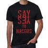 Men’s Vintage Tee Shirt Graphic T Shirt Say Yes To Nachos Deep Black