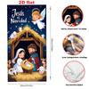 Christmas Door Decoration Shining Stars Christ Jesus Nativity Pattern Photography Background New Year Christmas Party Supplies