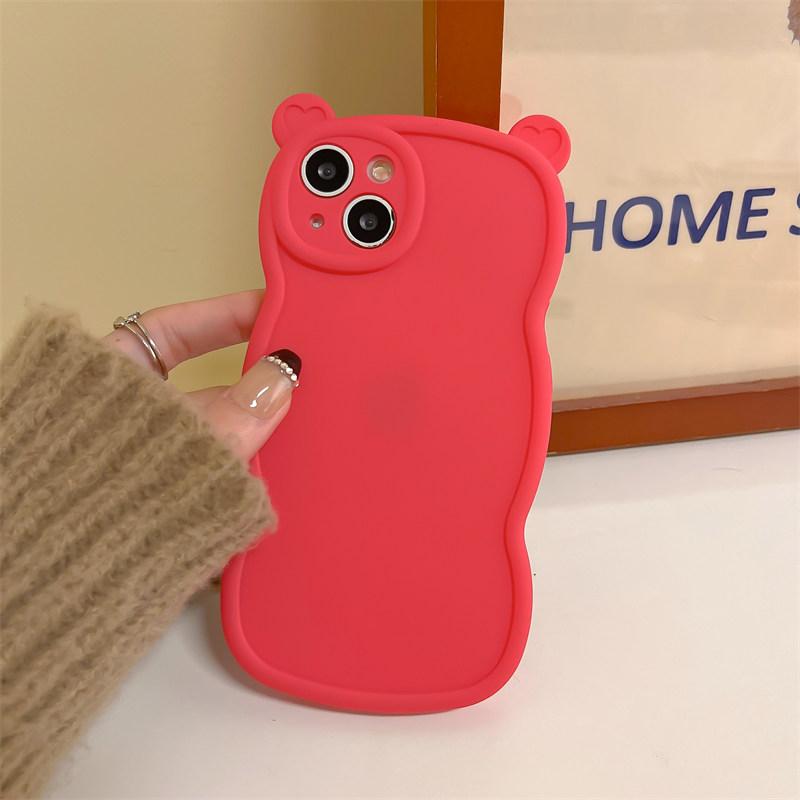 Твердый чехол с милыми медвежьими ушками для iPhone 14 13 12 11 Pro Max 14 Plus XS Max XR, противоударный защитный чехол