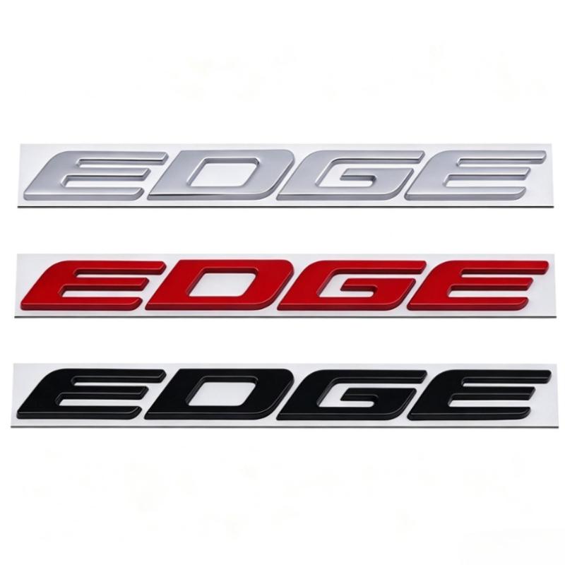 Metal 3D Edge Letter Emblem Logo Edge Rear Trunk Badge Sticker Decal Body Fender Decor Tailgate Stickers Accessories Car Styling