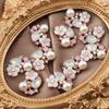 Flatback Apparel Clothing Decoration Garment Buckle Pearl Hairpin Flower Buttons Rhinestone Button