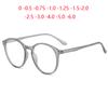 Big Frame Oval Women Men Myopia Glasses Finished Retro Gray Frame Prescription Eyeglasses Female 0 -0.5 -0.75 -1.0 To -6.0