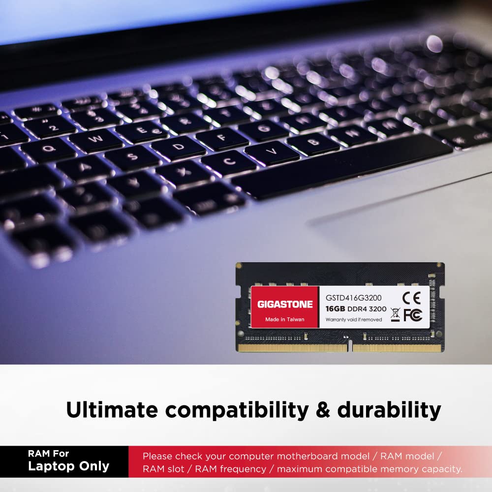 Gigastone 16GBx8 DDR4 3200MHz or CL22 SODIMM 260 Pin Unbuffered Laptop Memory Module Upgrade [Memory DDR4] (128GB Kit) (2933MHz 2666MHz) PC4-25600