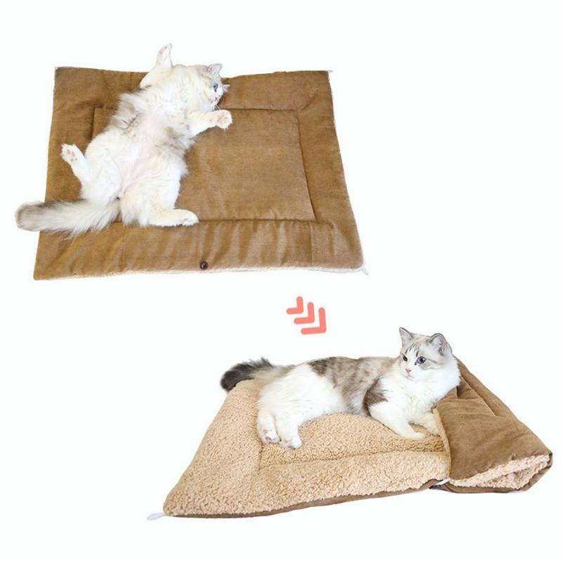 Складной коврик для кровати 2 в 1, теплая кровать для домашних животных, питомник для домашних животных, пушистая удобная подушка для домашних животных