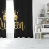 Black Crown Printed Curtains Suitable Bedroom Living Room Study Private Made Of Polyester Sitting Decor