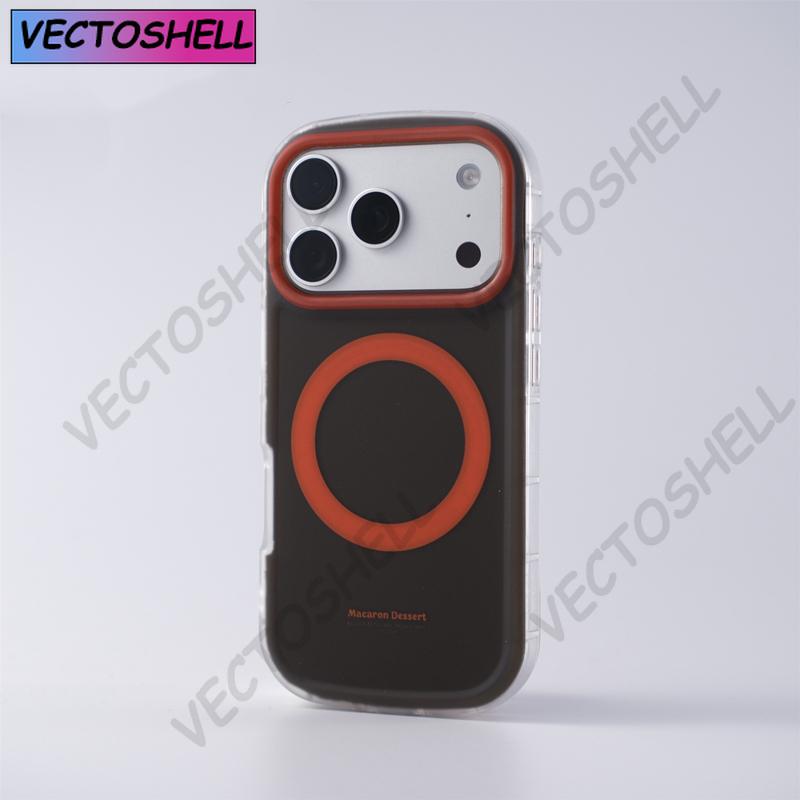 Magnetic Trendy Hit Color Shockproof Phone Case For iPhone17 Pro Max 16 Pro 15 14 Anti-fall Wireless Charging Matte Cover