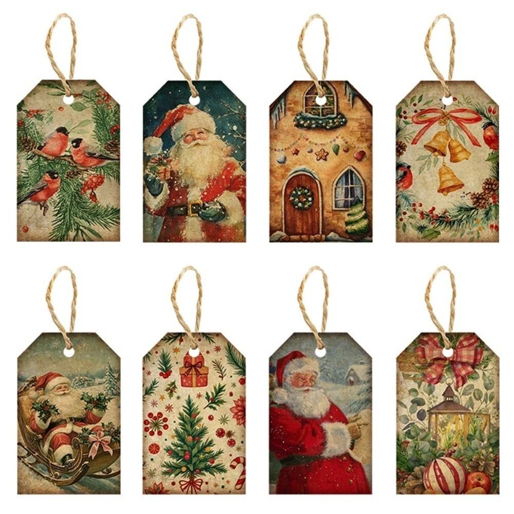 24pcs Packaging Accents Christmas Decorative Tags Snowman Holiday Gift Labels Christmas Party