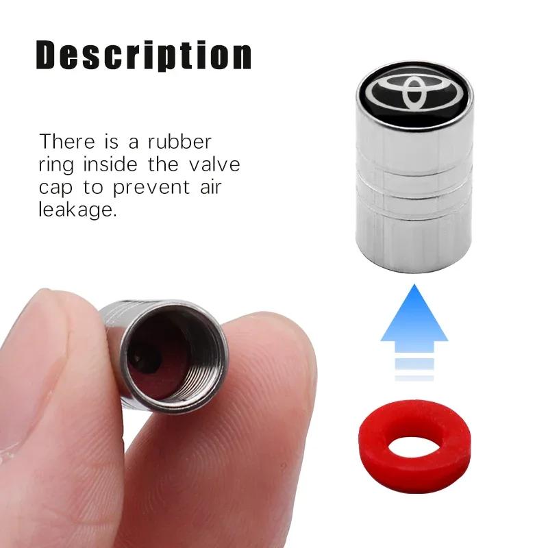 4Pcs/Set Metal Car Wheel Tire Air Valve Core Caps Auto Accessories For Toyota Corolla Chr rav4 prius Yaris Hilux auris avensis CWD1