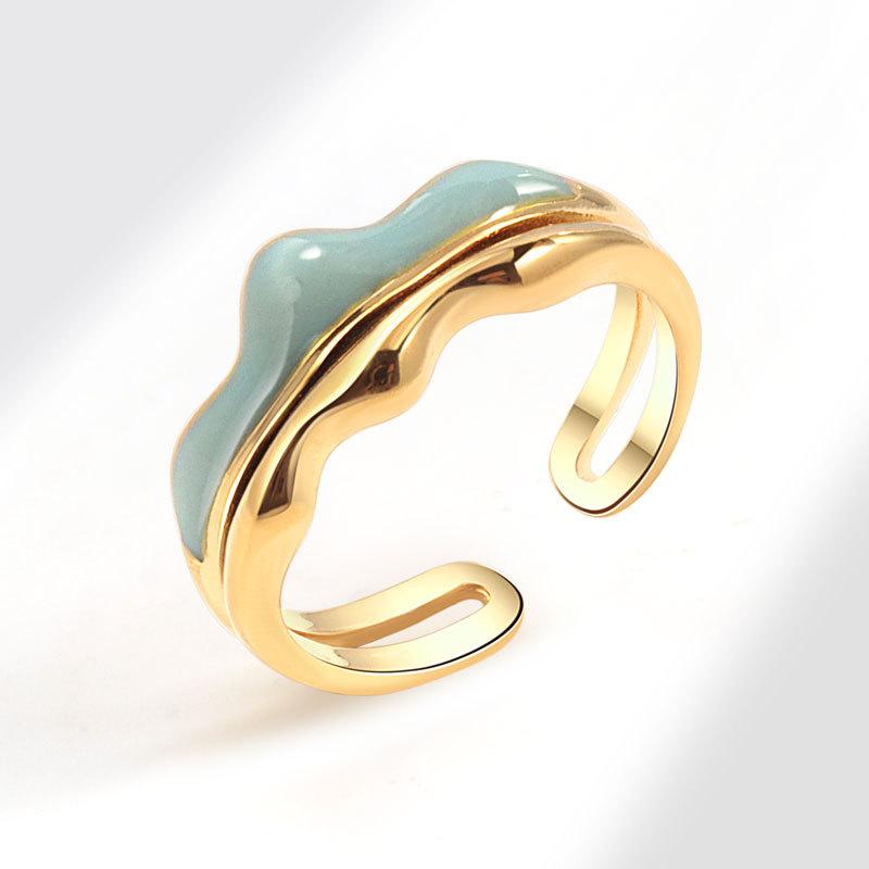 Высококачественное красочное кольцо с открытым сердечком в виде капли масла, простой и щедрый вкус, женская ниша, высокая роскошь, эмаль, модные тенденции, кольцо, ювелирные изделия