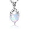 Heart-Shaped Opal Pendant Necklace - Sweet, Simple Fashion Jewelry for Women