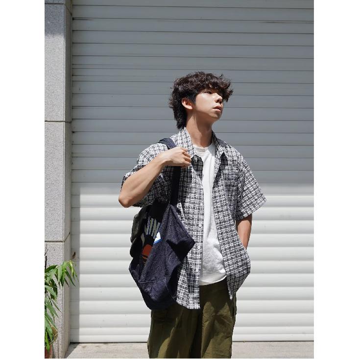 Летняя новая клетчатая рубашка мужская рубашка в стиле ретро с коротким рукавом в американском стиле японская рубашка куртка