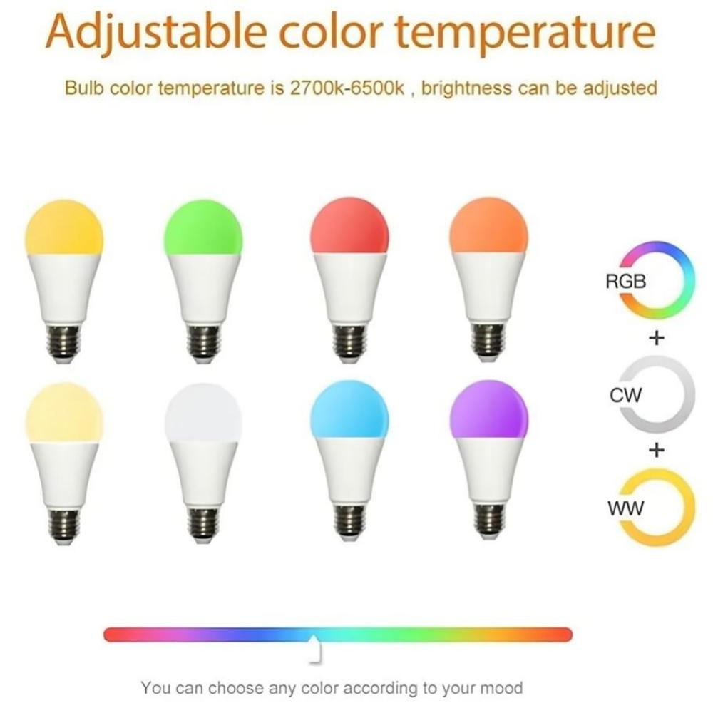 Умная светодиодная лампа CozyLife E27, 15 Вт, Wi-Fi, работает с Alexa, Google Home, Яндекс, Алиса, 85–265 В, RGB, 2700–6000 К, таймер с регулируемой яркостью
