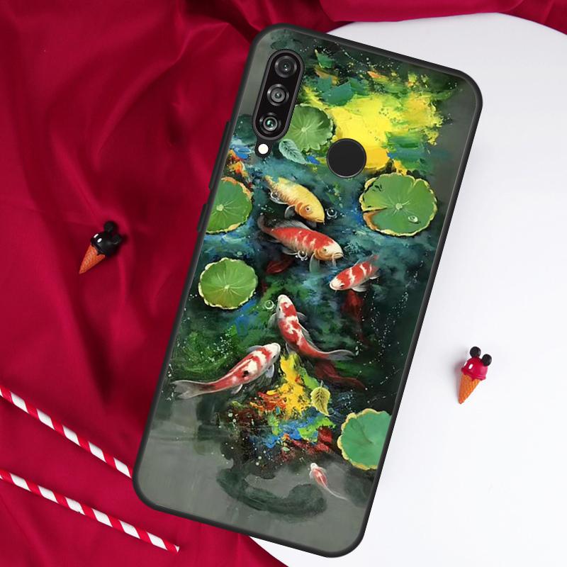 Картина с рыбой Кои для Huawei Nova Y61 Y91 Y73 Y72 Y90 Y70 Y60 12s 12i 11i 8i 9 10 SE P60 P30 Pro P40 Lite Чехол