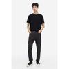 H M sliM Fit Cotton Twill Pants Dark Gray 1074402003