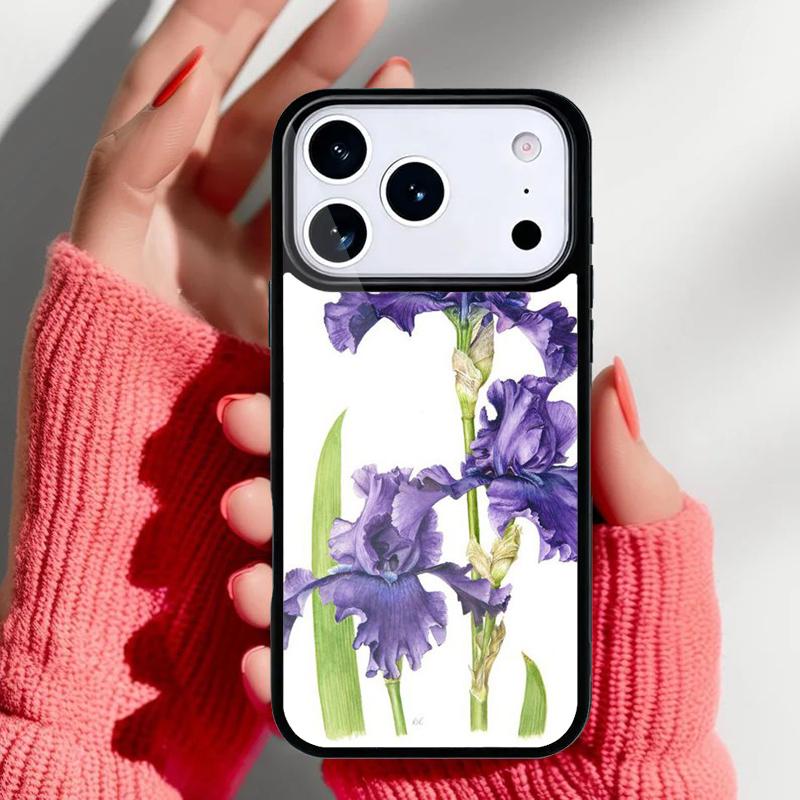 Чехол для телефона 'Голубой ирис' для iPhone 17 16 15 14 13 Pro Max Задняя крышка для 12 11 Pro Coque