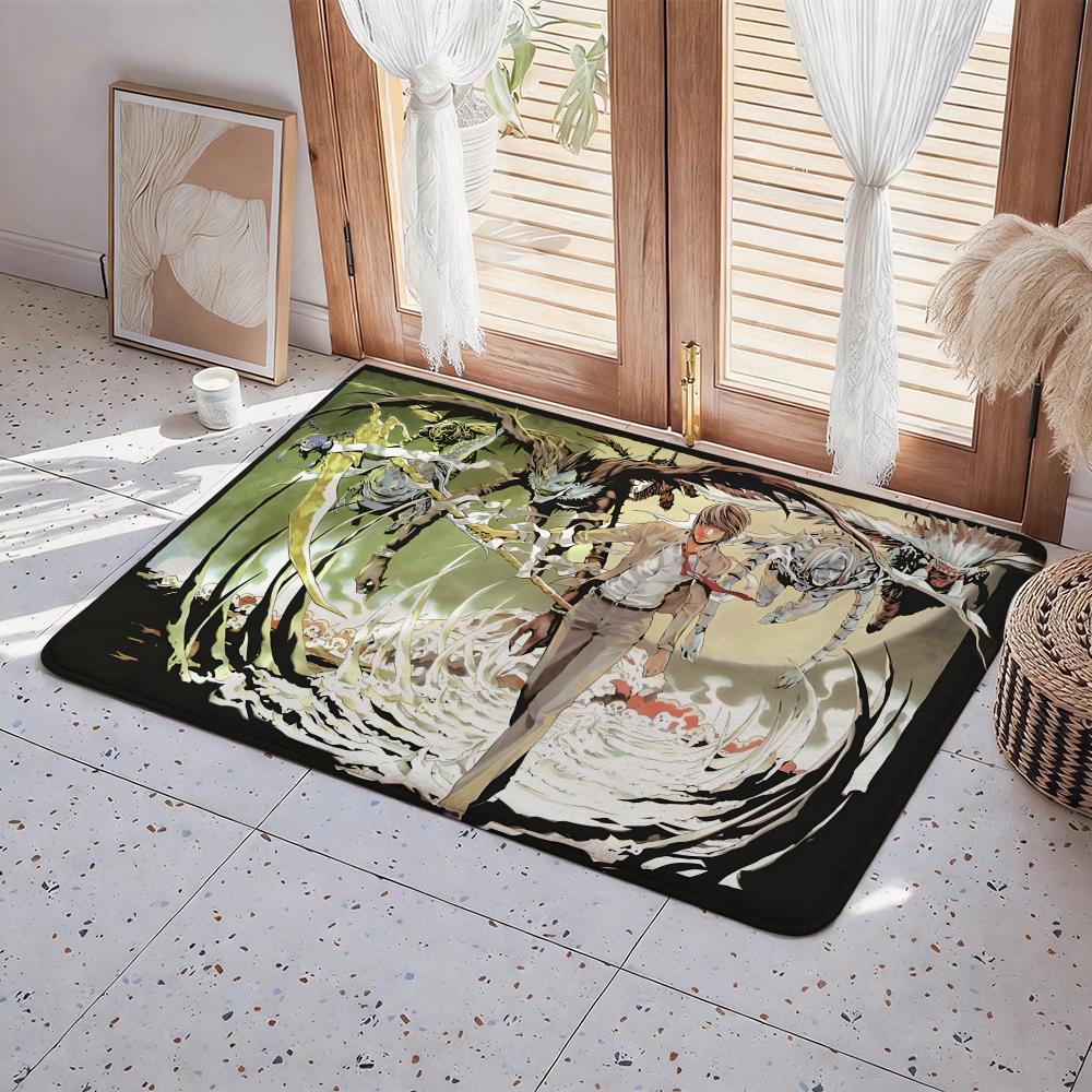 Hot Anime D Death N Note Floor Mat Eco Flannel Doormat Non Slip Odorless Indoor Floor Rug Soft Short Plush Home Mat