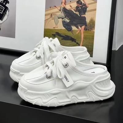 Интернет-знаменитость легкая сумка голова полушлепанцы женская обувь маффин повседневная обувь новые маленькие белые туфли ленивая обувь толстая подошва