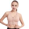 Bra Front Zipper Closure Solid Color Vest Type Hollow Out Back Adjustable Shockproof