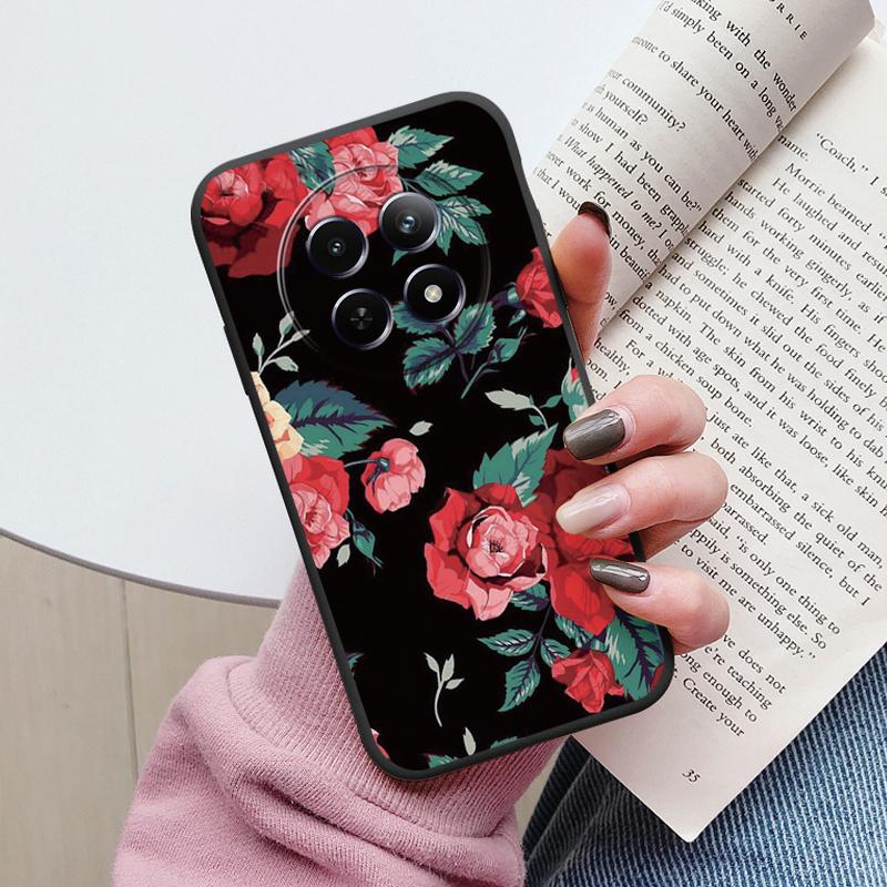 Case For Redmi 14C 4G 14R 5G A4 Note 14 Pro Poco C67 Cute Heart Flower Back Cover Soft Silicone Matte Protective Fundas Cartoon