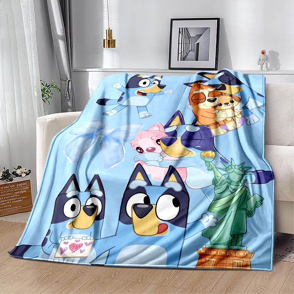 Bluey Friends Adventure Blanket Warmthful Decor Great for Seaside Livingroom Picnics for All Occasions Modern Style