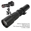 Manual Telephoto All Metal Multilayer Coating Manual Telephoto Lens Compact with UV Lens Filter for Bird Watching Sports Game Hunting F8‑F32 Lens,