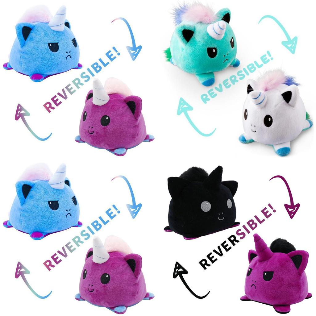 Очаровательная двусторонняя плюшевая игрушка-перевертыш в виде единорога, мягкое животное, идеально подходит для детей