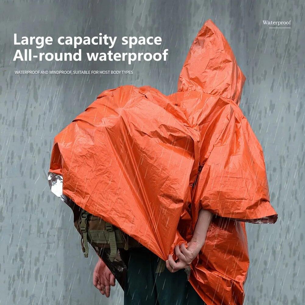 Открытый аварийный плащ, алюминиевая пленка, пончо, холодная изоляция, дождевики, одеяла, дождевик для кемпинга
