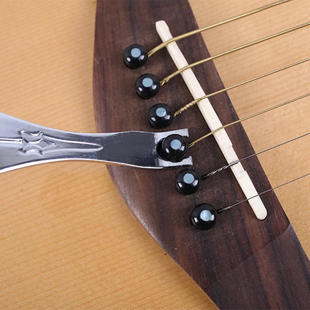 12Pcs Acoustic Guitar Bridge Pins with Bridge Pin Puller Remover Guitar Bridge Saddle Nut Guitar Pegs Replacement Parts