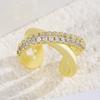 Double Layer Ear Cuff with Shiny Stones Elegant Silver Tone Non Piercing Ear Clip for Women Fashion Jewelry Accessory