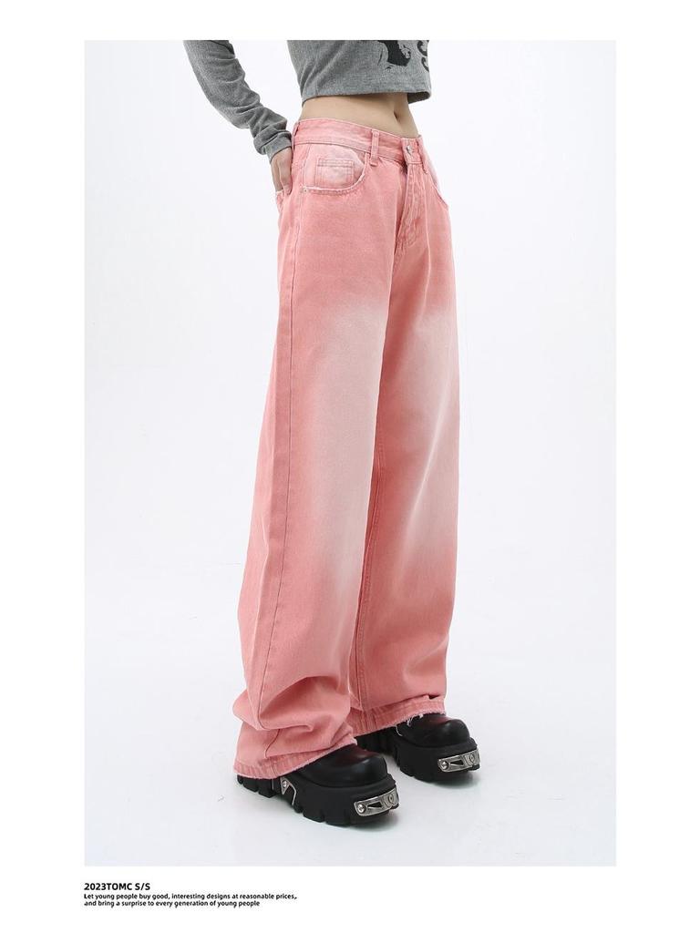 Carmour Denim | Ретро-цветные выстиранные широкие белые джинсы для мужчин и женщин