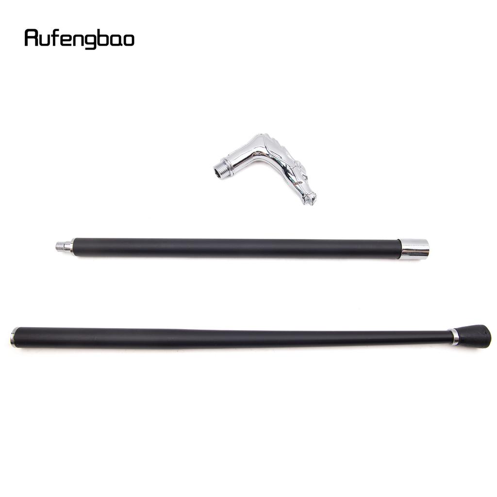 White Horse Head Animal Fashion Walking Stick Decorative Cospaly Vintage Party Fashionable Walking Cane Crosier 93cm