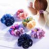 Silk Flower Hair Tie - Korean Style Bun Accessory for Women