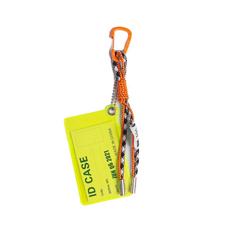 Держатель для карт, шнурок для ключей, флуоресцентный цветной брелок, декоративный держатель для удостоверений