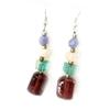 [R7770] - Turquoise Brown 'Calcutta' Earrings - 6 Cm
