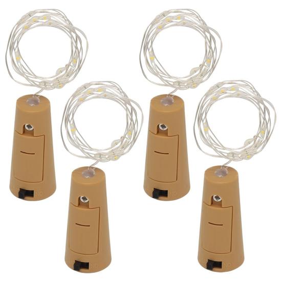 Pleasure Holiday 15/20 LED Wine Bottle Cork Lights Silver Wire for Wedding Festival Party Decor