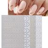 4 Sheets Nail Stickers, French Style Metallic Lines Easy To Apply Adhesive Nail Art Decals