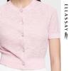 ELLASSAY Женский элегантный вязаный топ с жаккардовым узором и жемчужными пуговицами