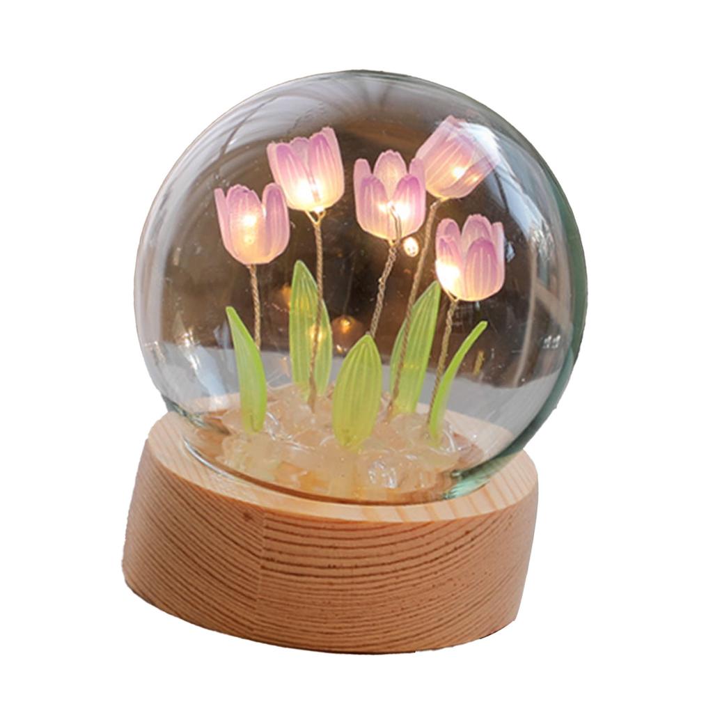 Flower Night Light Tulip Night Lamp Home Decoration Night Light Bedside Light for Office Bedroom