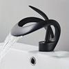 Waterfall Single Handle Bathroom Sink Faucet, Curved Shape Elegant Design Single Hole Lavatory Faucet Basin Mixer Tap