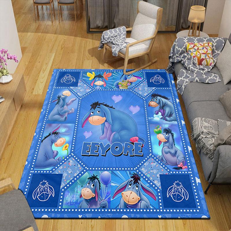 1Pc Eeyore'S Blue Quilt Rug Office Carpet Indoor Outdoor Doormat Nonslip Soft Comfortable Living Christmas Halloween Xmas Gift D924174