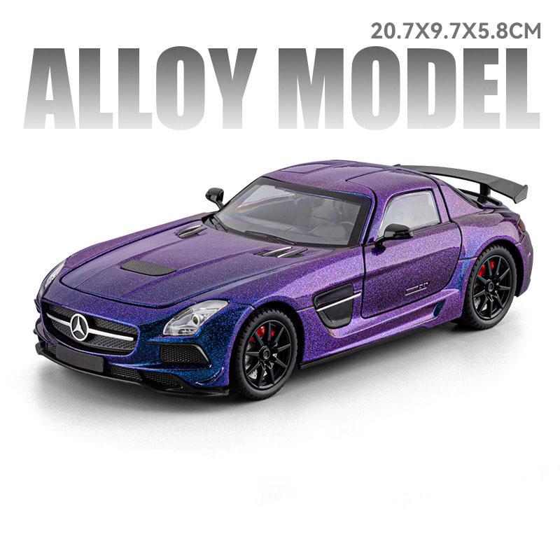 1:24 SLS GTR F1 Safety Sports Car Model Toy Alloy Diecast Sound Light Doors Opened Miniature Vehicle Models Collection Gifts