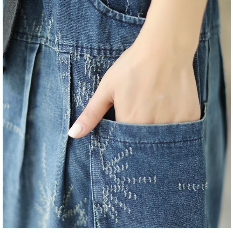 Женские модные вышитые джинсовые шорты Удобные повседневные летние с высокой талией