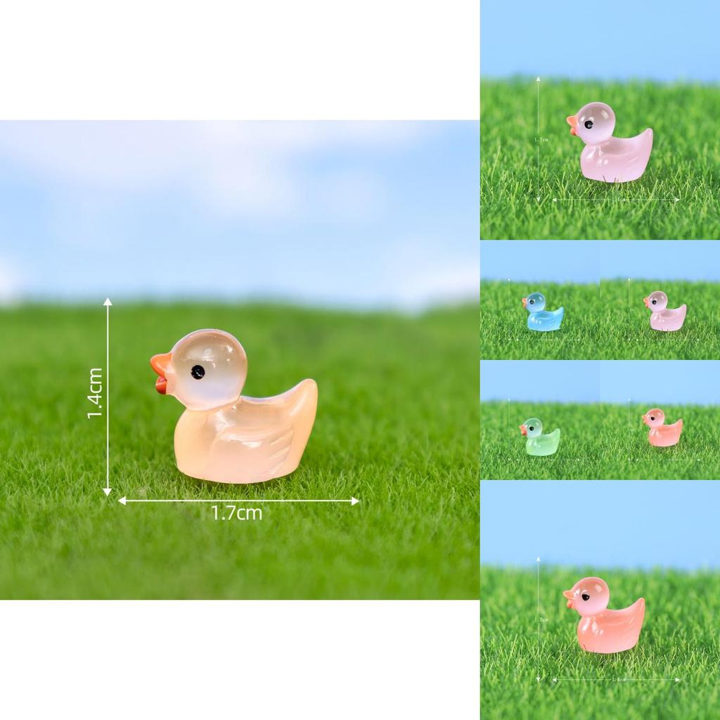 Adorable Glow-in-the-dark Resin Duck Figurine For Creative Decor Accessories