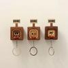 Wall Mount Wooden Key Holder Handcrafted Funny Face Expressions Magnetic Key Hook Solid Wood Cartoon Key Organizer Home Entryway