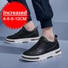 Men's Casual Sneakers 8CM 6CM Elevator Shoes White Sports Board Invisible Height Increase Shoes Black Leather Men Shoes