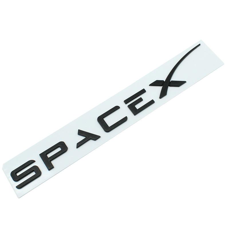 3D ABS Logo DUAL Motor SPACEX Letters Nameplate Car Emblem Rear Trunk Badge Decal Sticker For Tesla Model 3 Y S X Accessories