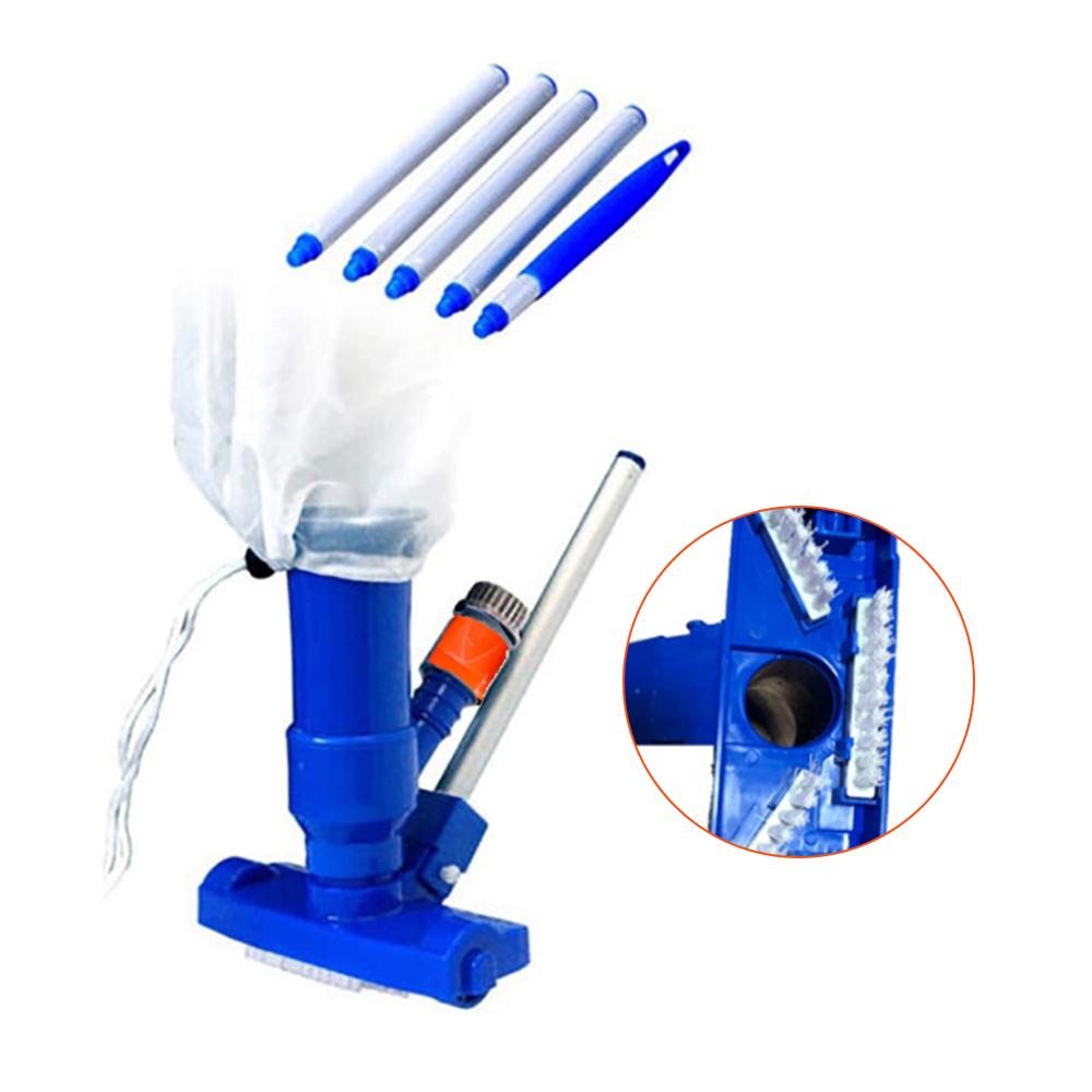 Набор для чистки бассейна Пылесос Всасывающая насадка с щетками Выдвижной стержень Сетчатый мешок Аксессуары для чистки бассейна